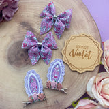 Lilac Floral Bunny Ears
