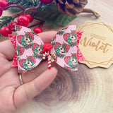 Candy Cane Deer Charm Bow
