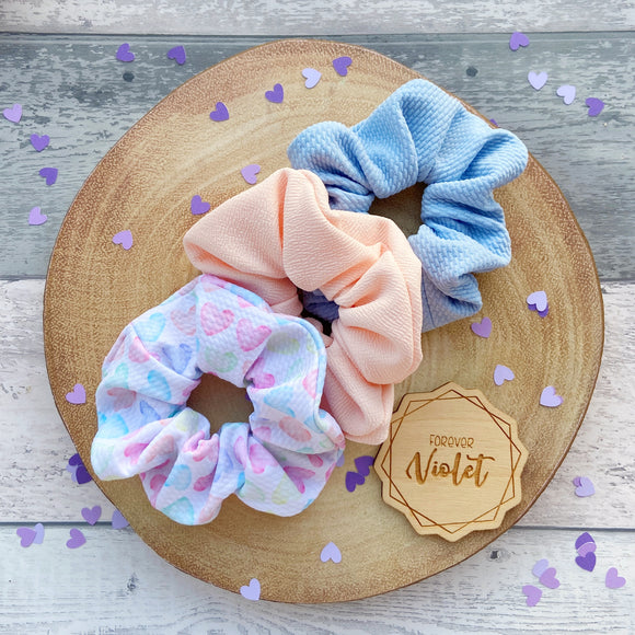 Pastel Hearts Scrunchie Collection