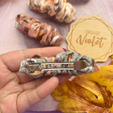 Autumn Painted Flowers Scrunchie Clip Set