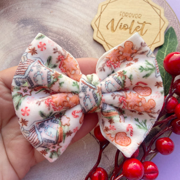 Blush Gingerbread Velvet Bow