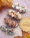 Autumn Painted Flowers Scrunchie Clip Set