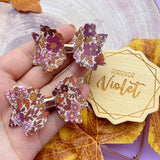 Plum Floral Bows