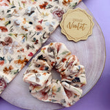 Blush Painted Flowers Scrunchies