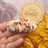Autumn Painted Flowers Scrunchie Clip Set
