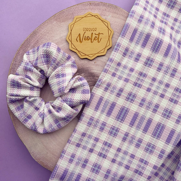 Purple Gingham Scrunchie