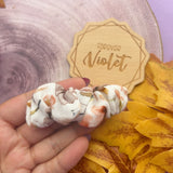 Autumn Painted Flowers Scrunchie Clip Set