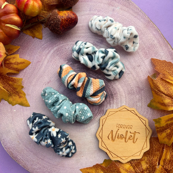 Cozy Harvest Scrunchie Clip Set