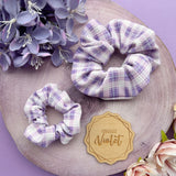 Purple Gingham Scrunchie