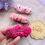 'The Pinks' Scrunchie Clip Set