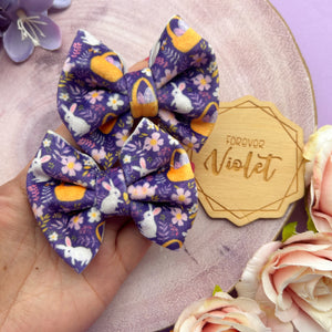Purple Bunny Velvet Piggie Set