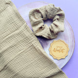 Latte Double Gauze Scrunchie