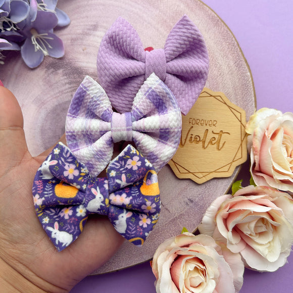Purple Bunny Piggie Bow Collection