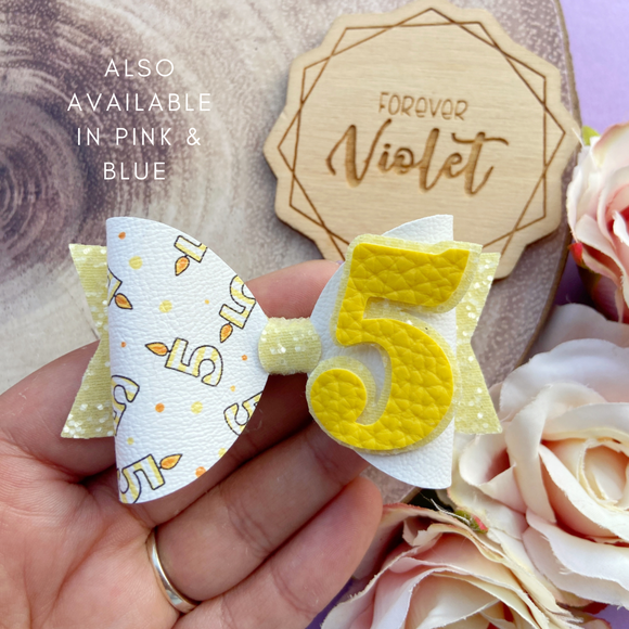 Layered Number Candle Birthday Bows