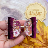 Plum Floral Bows