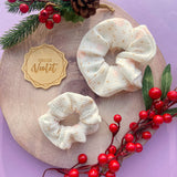 Blush & Sage Snowflakes Scrunchie