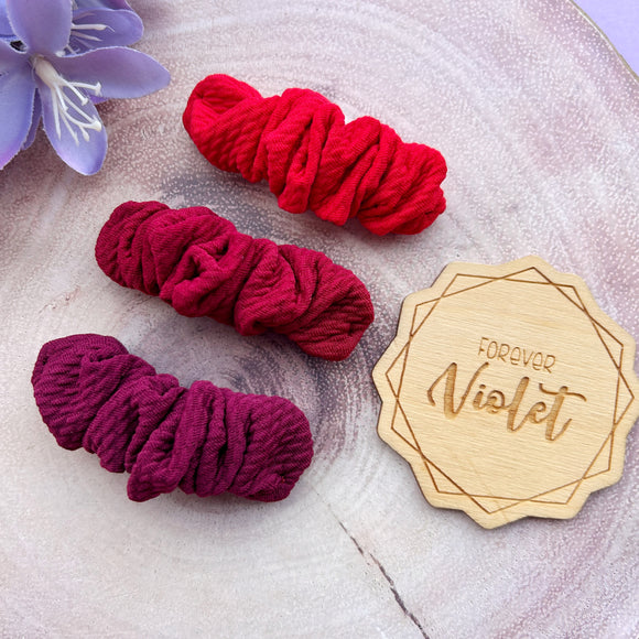 'The Reds' Scrunchie Clip Set