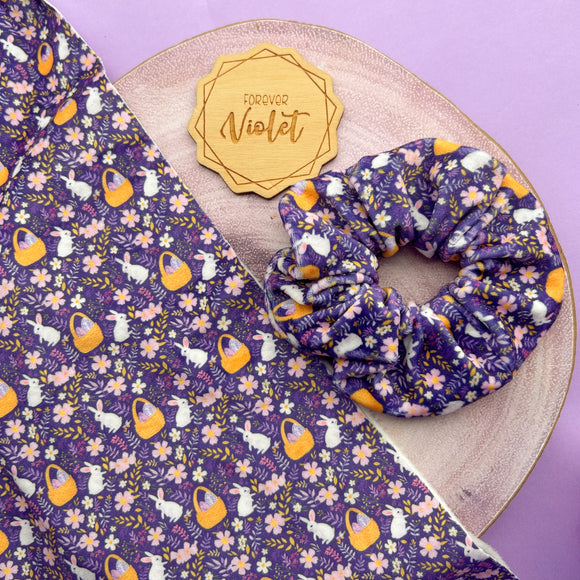 Purple Bunny Scrunchie