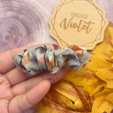 Autumn Painted Flowers Scrunchie Clip Set