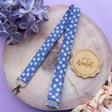 White Daisies on Blue Lanyard