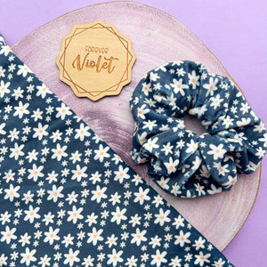 Midnight Daisy Scrunchie