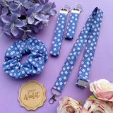 White Daisies on Blue Lanyard