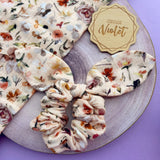 Blush Painted Flowers Scrunchies
