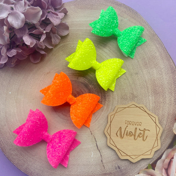 Glitter Neon Bows