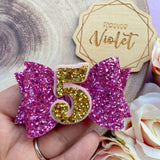Glitter Number Birthday Bows