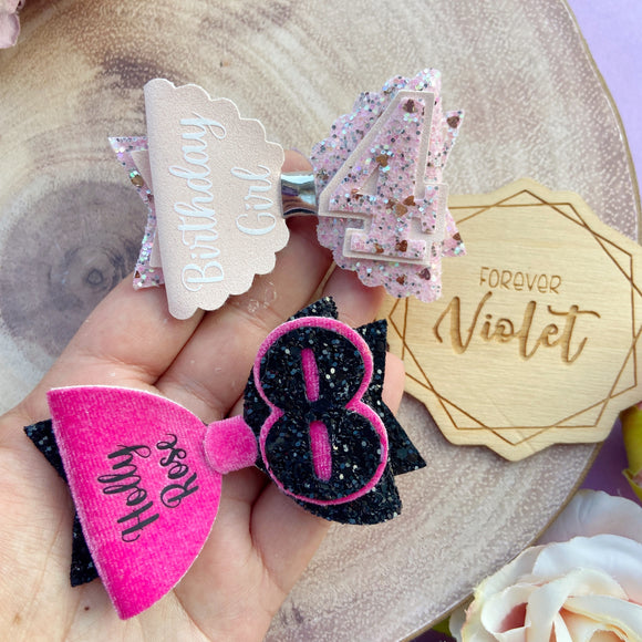 Personalised Number Bows