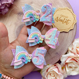 Number & Rainbow Birthday Bow