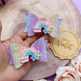 Cake Rainbow Clay Birthday Bow