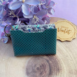 Geo Teal Flowers Purse