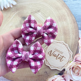 Gingham Piggie Bow Sets
