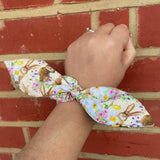 Bunny & Flowers Tie Scrunchie