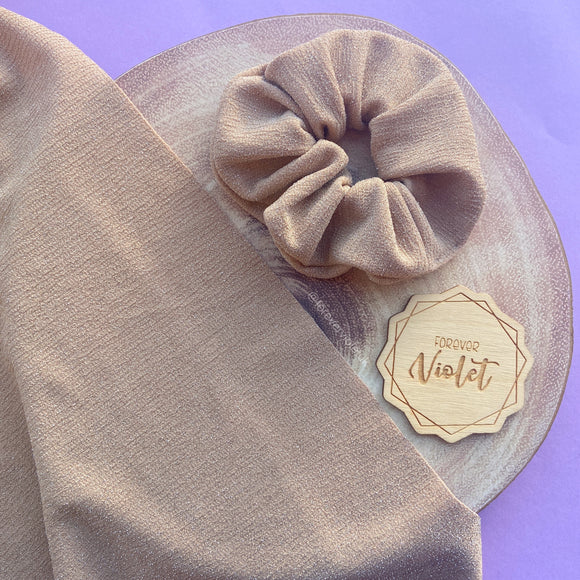 Nude Metallic Scrunchie