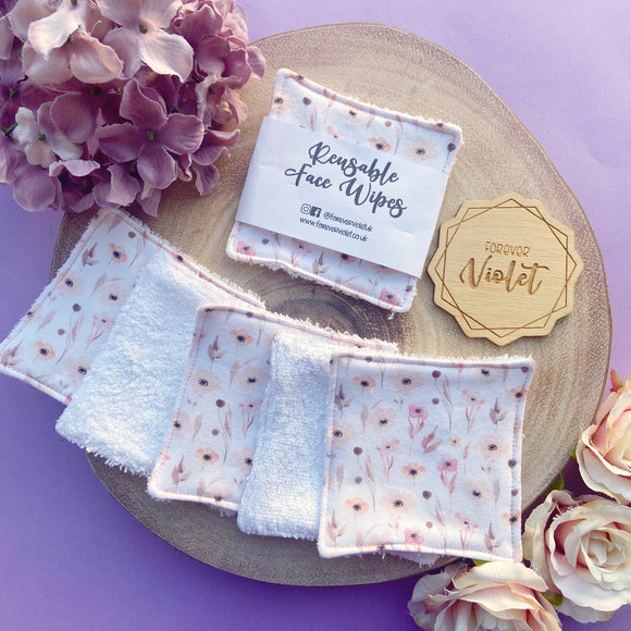 Pale Poppies Reusable Face Wipes