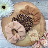 Toffee Leopard Scrunchie Collection