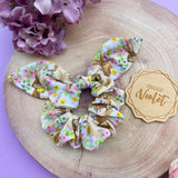 Bunny & Flowers Tie Scrunchie