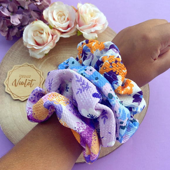 Forever Violet Patterns Scrunchie Set