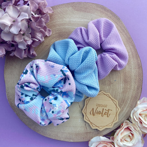 Violet Splash Scrunchie Collection