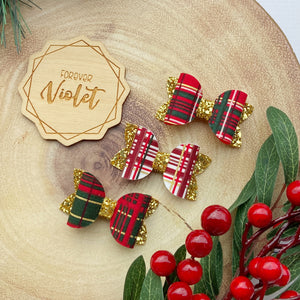 Christmas Tartan Mini Bows