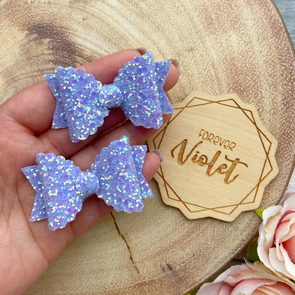 Lilac Glitter Mini Bows