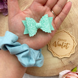 Mint Glitter Mini Bows