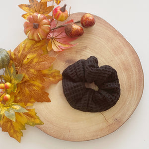 Black Waffle Scrunchie