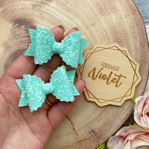Mint Glitter Mini Bows