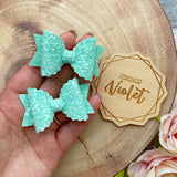 Mint Glitter Mini Bows