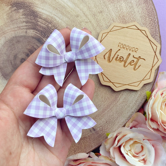 Mini Gingham Leatherette 'Alanah' Bow