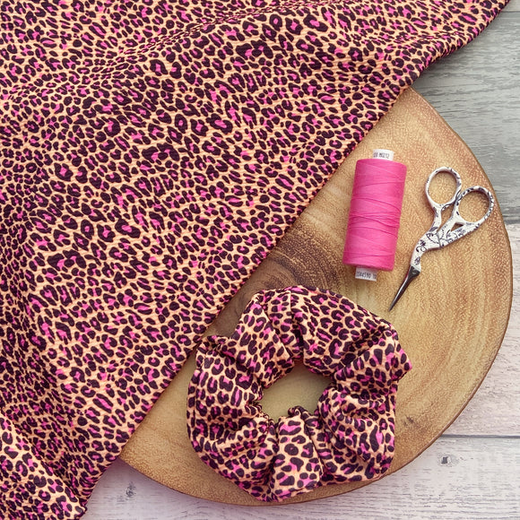Pink Leopard Scrunchie