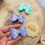 Lilac Glitter Mini Bows